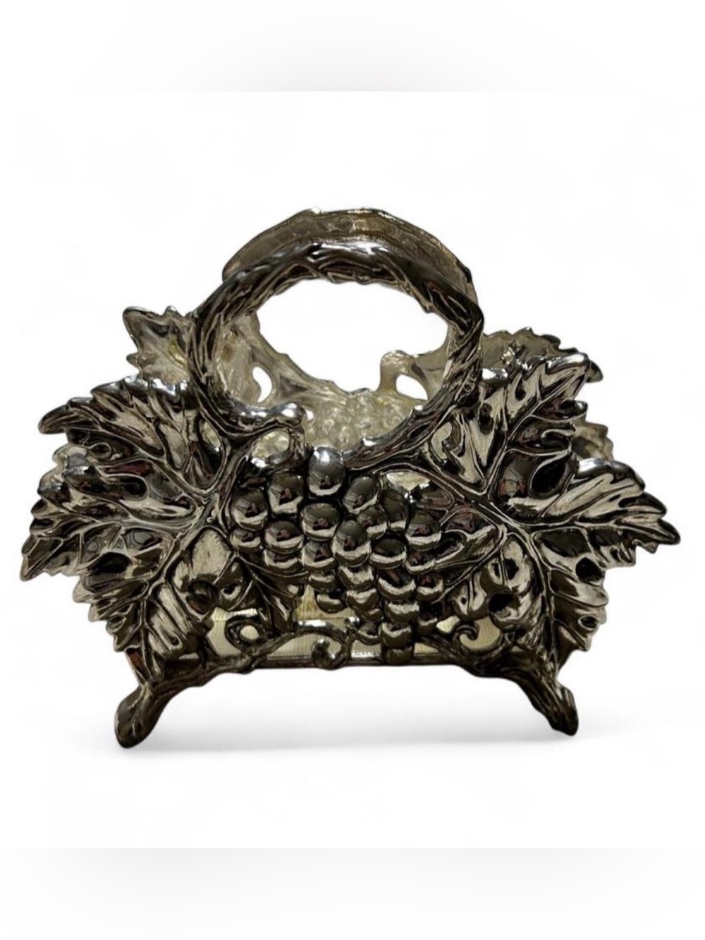 Godinger Silver-Tone Grape & Leaf Napkin Holder
